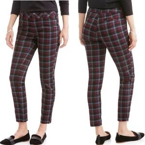 New Faded Glory Navy Plaid Chino Pants Trousers